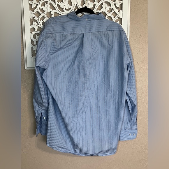 Canali Light Blue Pinstripe Button Down Shirt - Picture 5 of 5